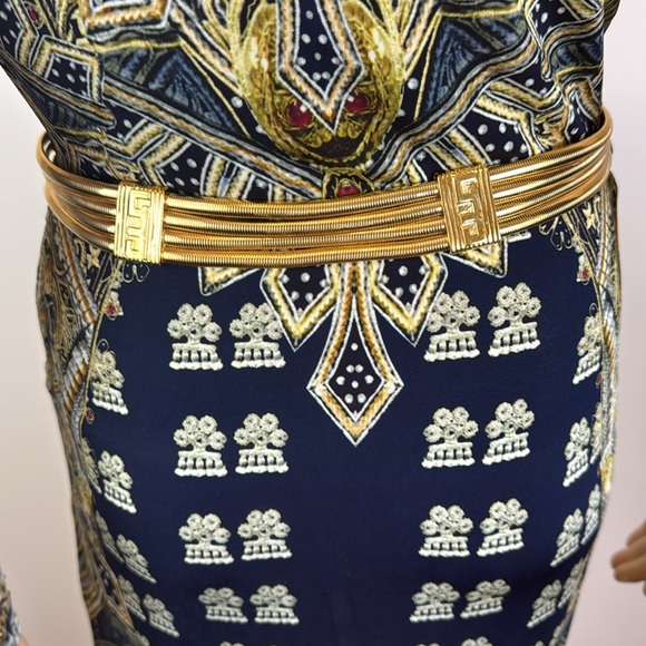 Vintage St. John Gold Tone Metal Snake Chain Logo Belt - Picture 4 of 7